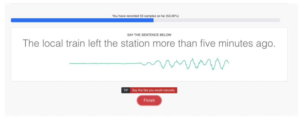 Record yourself using Resemble's web tool.
