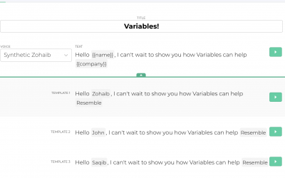 New from Resemble: Scaling TTS with Variables, and Auto Save!